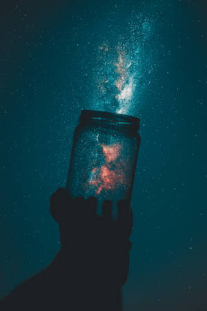 Iphone 7 Plus Space In Jar Wallpaper