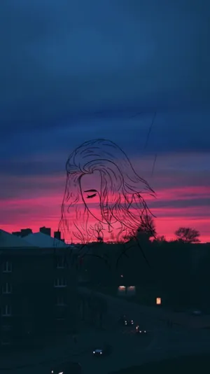 Iphone Aesthetic Girl Outline Wallpaper