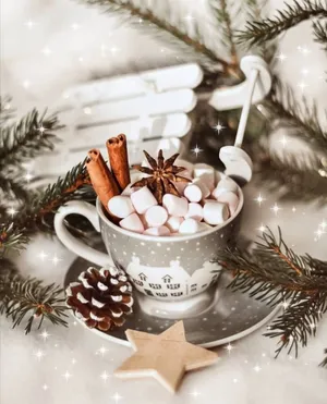 Iphone Christmas Aesthetic Mallow Cup Wallpaper