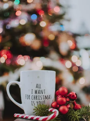 Iphone Christmas Aesthetic Mug Text Wallpaper