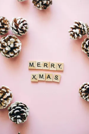 Iphone Christmas Aesthetic Scrabble Tiles Wallpaper