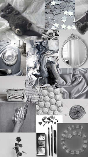 Iphone Collage Of A Gray Photos Wallpaper