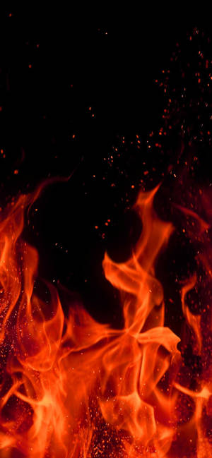 Iphone Fire Red In Black Wallpaper