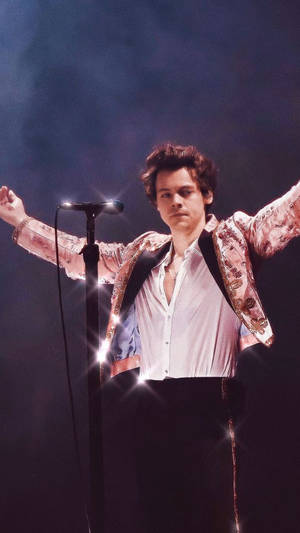 Iphone Harry Styles In A Shimmering Suit Wallpaper