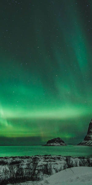 Iphone Home Screen Green Northern Lights Wallpaper