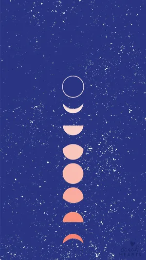 Iphone Home Screen Moon Phases Blue Wallpaper