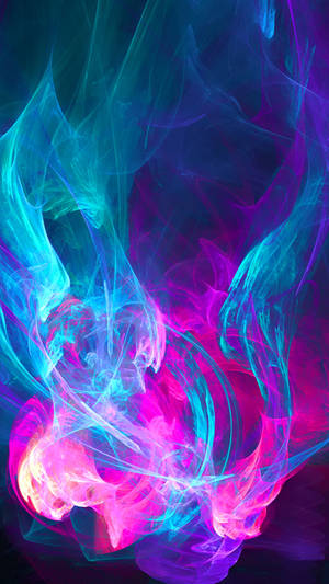 Iphone Pink And Blue Fire Art Wallpaper