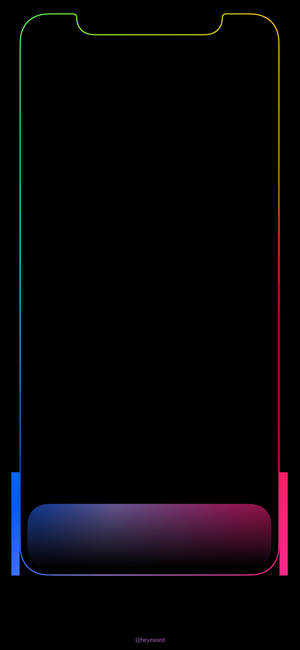 Iphone Screen Outline Display Pink And Blue Wallpaper