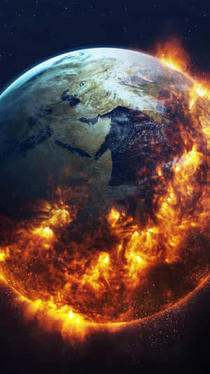 Iphone X Burning Earth Wallpaper