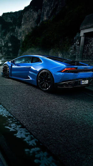 Iphone X Car Blue Lamborghini Huracan Wallpaper