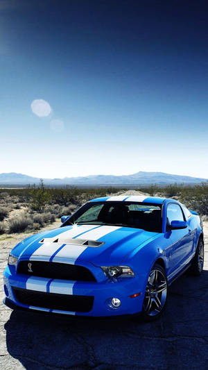 Iphone X Car Blue Shelby Mustang Wallpaper