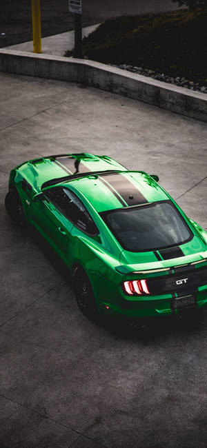 Iphone X Car Green Mustang Wallpaper