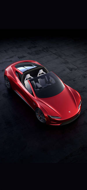 Iphone X Car Red Tesla Roadster Wallpaper