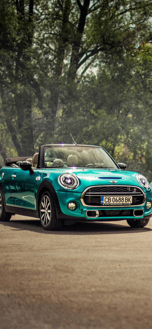 Iphone X Car Teal Mini Cooper Wallpaper