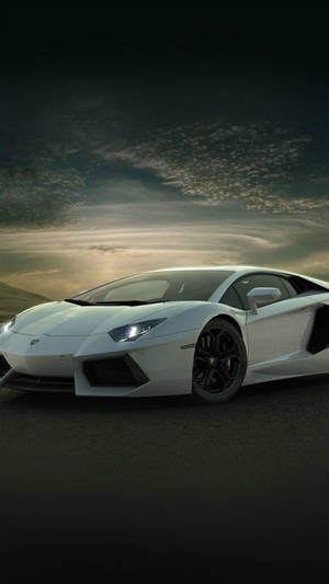 Iphone X Car White Lamborghini Aventador Wallpaper