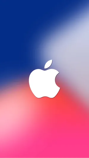 Iphone X Original Apple Logo On Blurred Colors Wallpaper