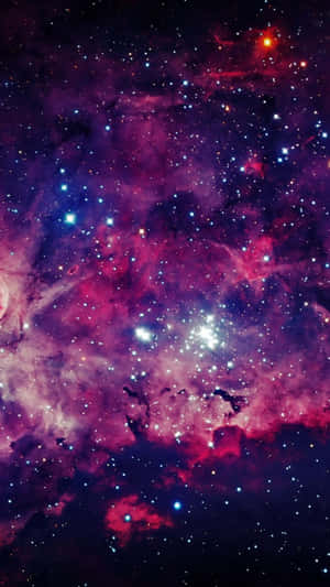 Iphone Xr Space Pink Clouds Bright Stars Wallpaper