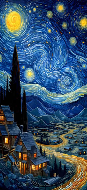 Iphone17 Starry Night Landscape Wallpaper Wallpaper