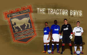 Ipswich Town Football Team Logo On Blue Background Wallpaper