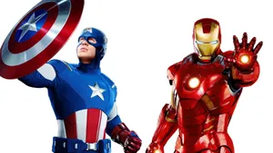 Iron Man And Captain America Clash In Epic Battle Wallpaper