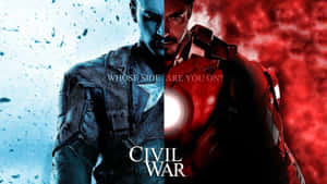 Iron Man And Captain America Face Off In A Historic Battle. Wallpaper