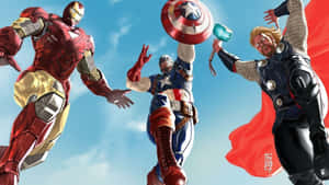 Iron Man And Captain America Ready For Battle Wallpaper