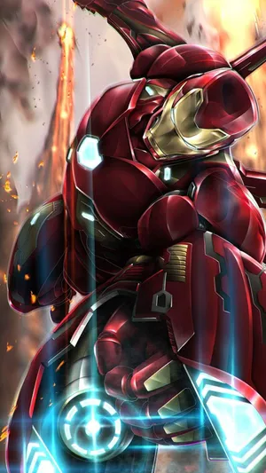 Iron Man And His Arsenal Of Armor-powered Weapons Wallpaper