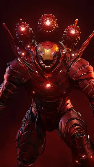 Iron Man Armor Red Lights Wallpaper