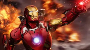 Iron_ Man_ Energy_ Blast_ Action Wallpaper