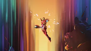 Iron_ Man_ Flying_ Action_ Artwork Wallpaper