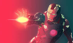 Iron Man Geometric Art Firing Repulsor Wallpaper