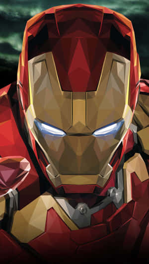 Iron Man In Iconic Red And Gold Artwork Wallpaper