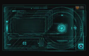 Iron Man Jarvis Cyan Desktop Wallpaper