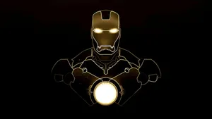 Iron Man Jarvis Golden Outline Desktop Wallpaper