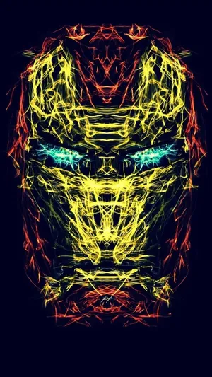 Iron Man Neon Art Wallpaper