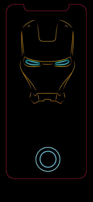 Iron Man Neon On Black Iphone X Wallpaper