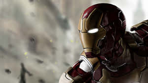 Iron Man Profile Against Chaos Wallpaper