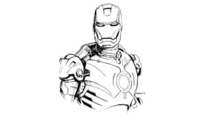 Iron Man, Striking A Regal Pose In Black And White Wallpaper