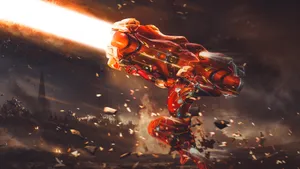 Iron_ Man_ Unleashing_ Repulsor_ Beam Wallpaper