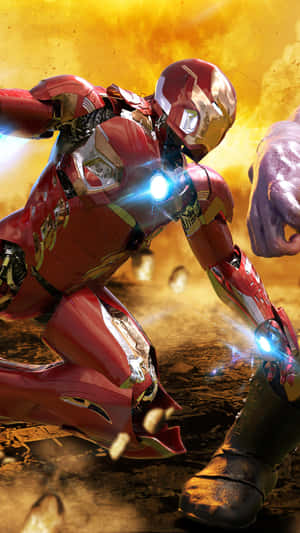 Iron Man Vs. Thanos - A Battle Of Biblical Proportions. Wallpaper