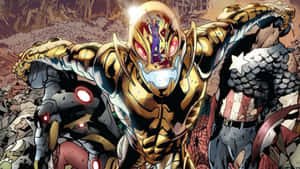 Iron Manand Ultron Epic Confrontation Wallpaper