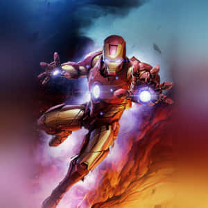 Iron Manin Action Digital Artwork Wallpaper