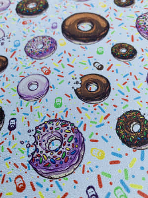 Irresistibly Cute Donut With Sprinkles Wallpaper