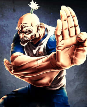 Isaac Netero Unleashes His Powerful Aura In A Captivating Moment Wallpaper