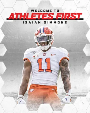 Isaiah Simmons Athletes First Promotional Graphic Wallpaper