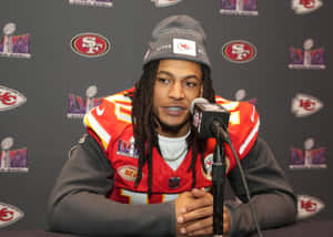 Isiah Pacheco Kansas City Chiefs Press Conference Wallpaper