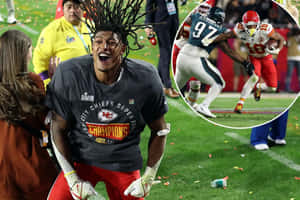 Isiah Pacheco Kansas City Chiefs Super Bowl Celebration Wallpaper