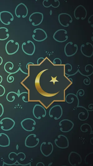 Islamic Crescentand Star Design Wallpaper