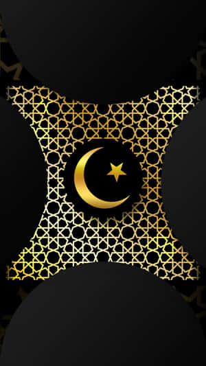 Islamic Crescentand Star Design Wallpaper