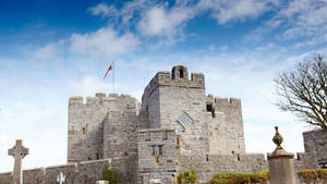 Isle Of Mann Castle Rushen Flag Wallpaper